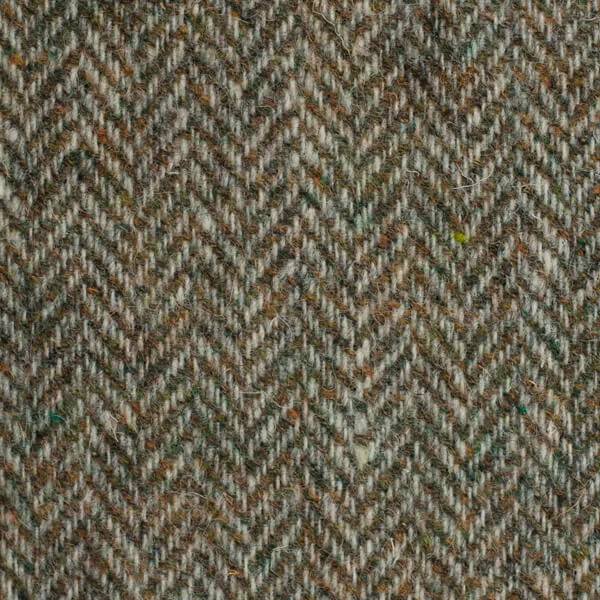 Olive and Brown Herringbone Harris Tweed