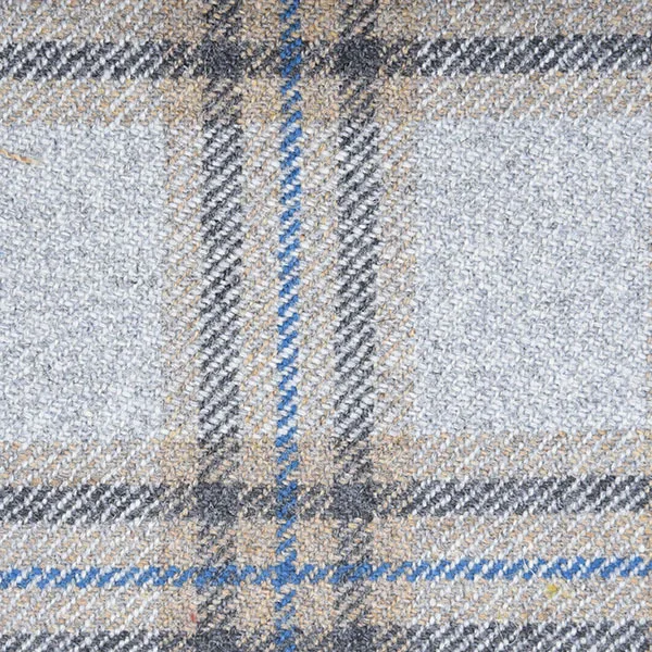 Grey and Blue Windowpane Check