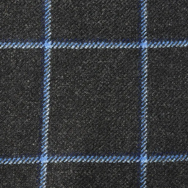 Lead Grey and Blue Windowpane