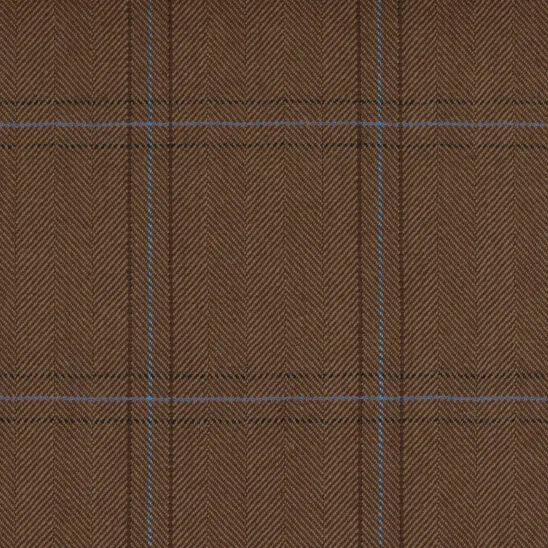 Brown, Oak and Light Blue Windowpane Overcheck