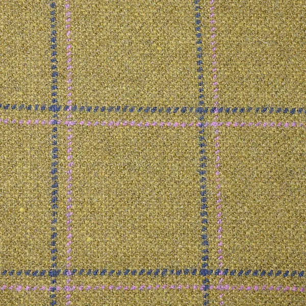 Green, Pink and Blue Windowpane Check Tweed