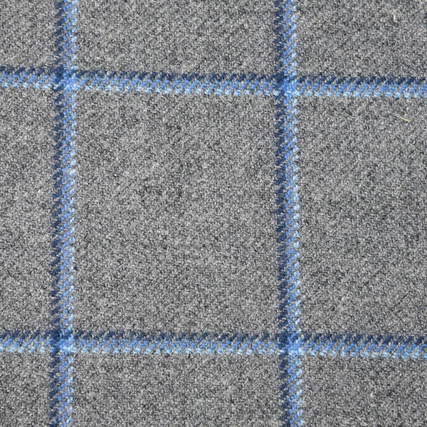 Grey and Blue Windowpane Check