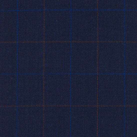 Navy, Brown and Blue Windowpane