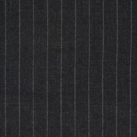 Charcoal Grey Chalkstripe Twill