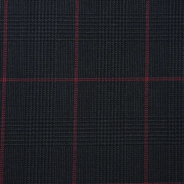 Dark Grey and Red Glen Check