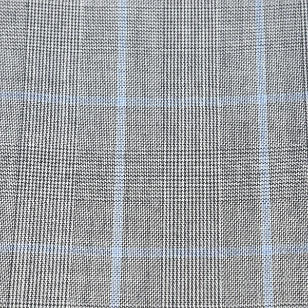 Grey and Light Blue Glen Plaid
