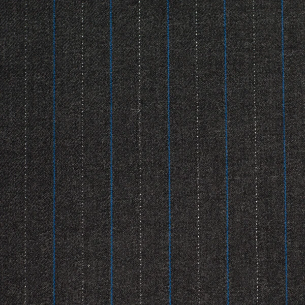 Charcoal and Blue Double Pinstripe