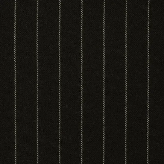 Black Chalkstripe Twill