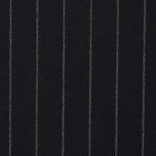 Navy Chalkstripe Twill
