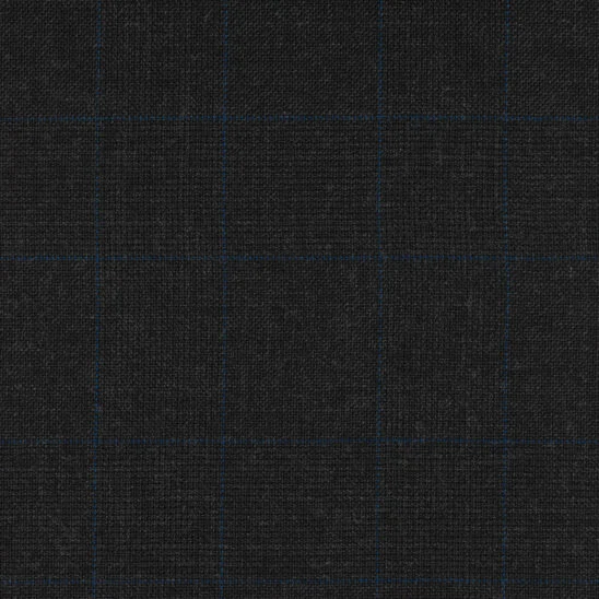 Dark Grey Hopsack with Royal Blue Check