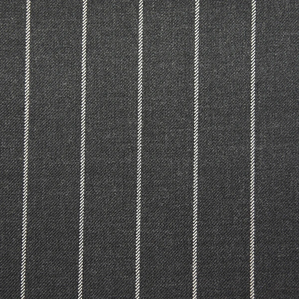 Charcoal Grey Twill and White Pinstripe