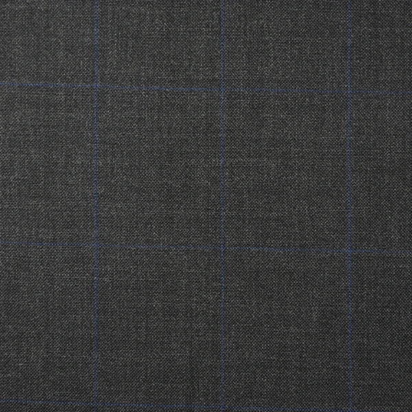 Grey and Blue Windowpane check