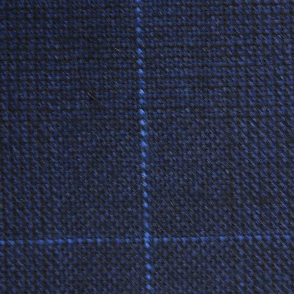 Navy and Blue Check Cashmere