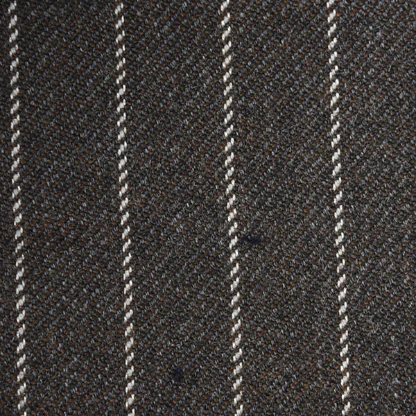 Grey and White Stripe Cashmere Twill