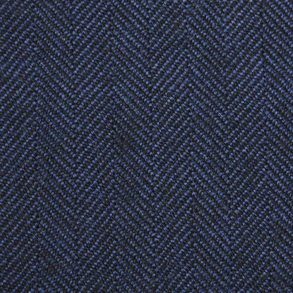 Navy and Blue Cashmere Herringbone