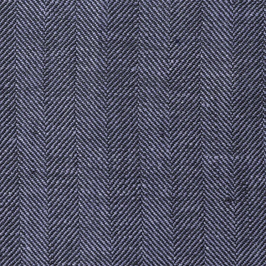 Denim Blue Herringbone Linen