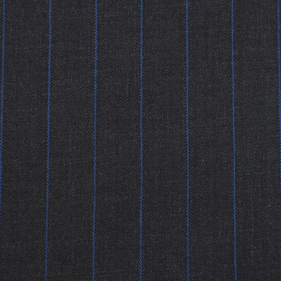 Dark Grey Royal Blue Pinstripe
