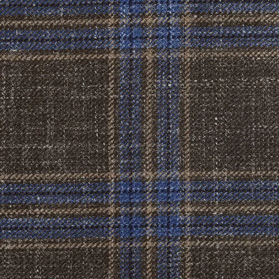 Chocolate Brown and Blue Check