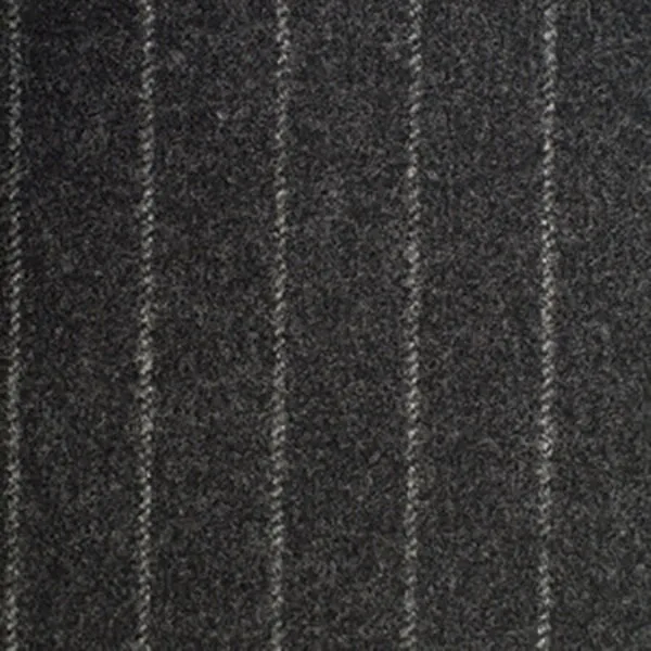 Dark Grey Chalkstripe Wollen Flannel