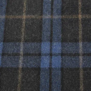 Dark Brown and Blue Block Check