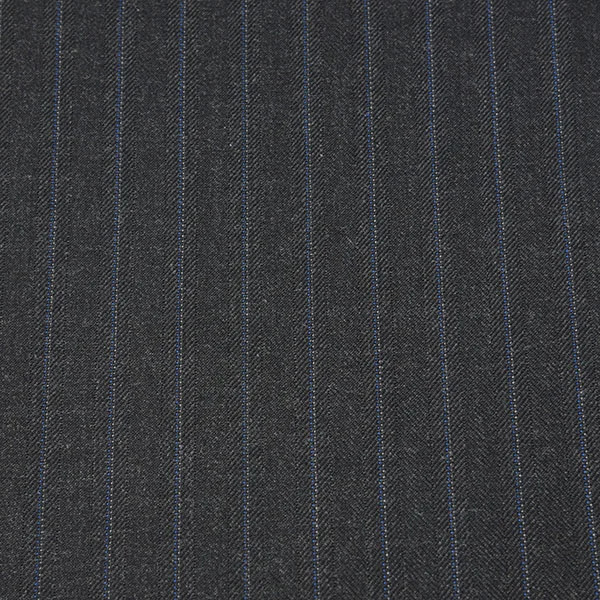 Medium Grey and Blue Herringbone Stripe