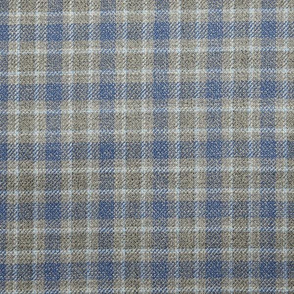 Azure Blue and Brown Mini check