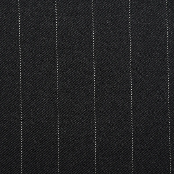 Charcoal Grey Wide White Pinstripe