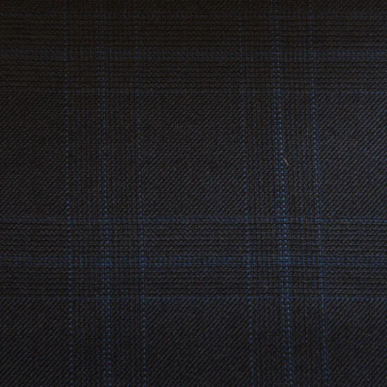 Navy and Blue Check Twill