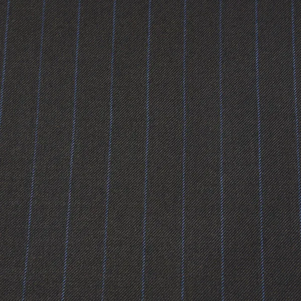 Dark Grey and Blue Pinstripe Twill