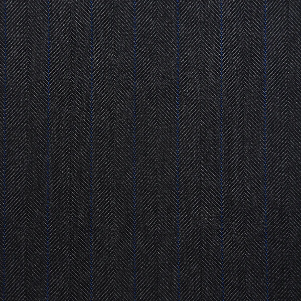 Charcoal Grey Herringbone with Royal Navy Stripe