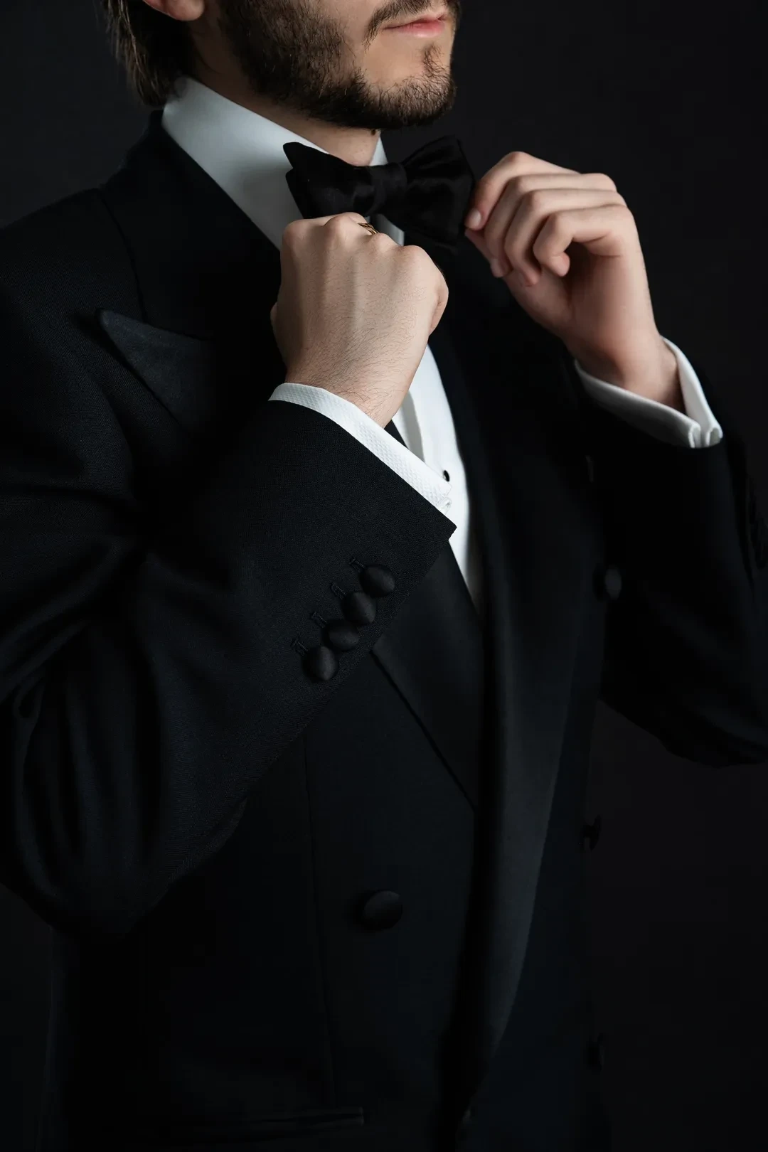 Man in velvet evening wear