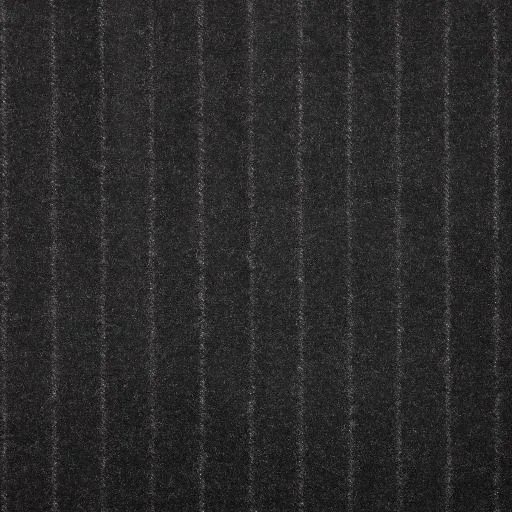 Dark Grey Chalkstripe Woollen Flannel - 100% Wool - 375g