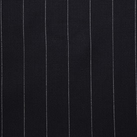 Black worsted Wide Pinstripe