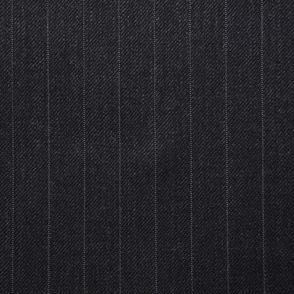 Dark Grey Worsted Chalkstripe