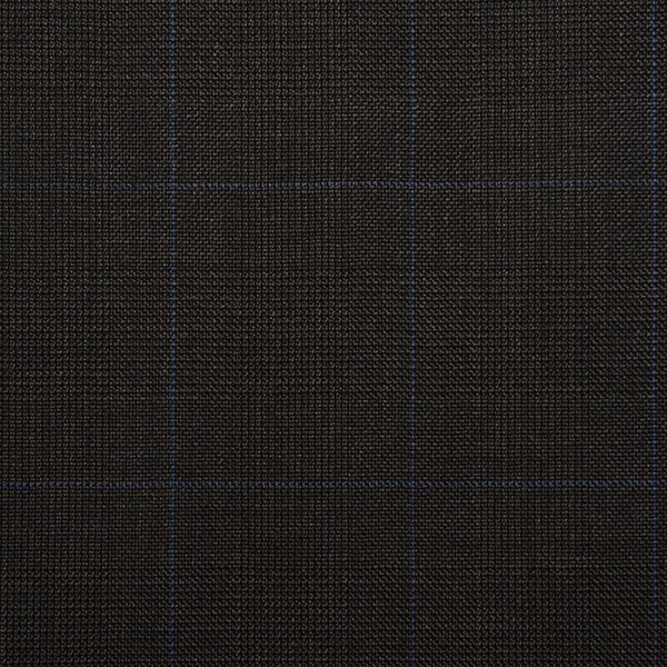 Dark Grey and Blue Worsted Check