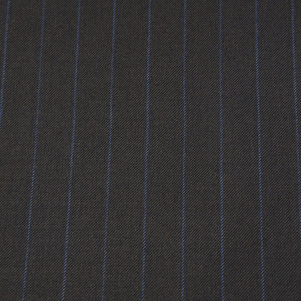 Dark Grey and Blue Pinstripe Twill