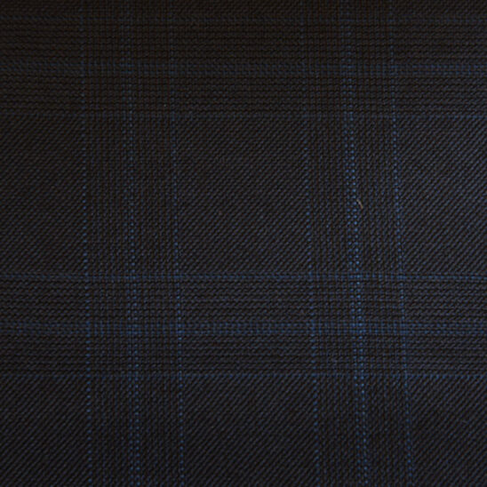 Navy and Blue Check Twill