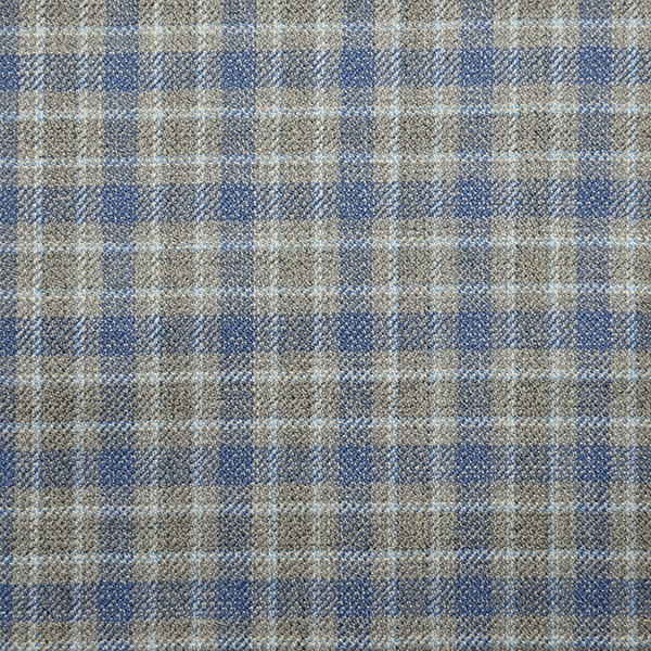 Azure Blue and Brown Mini check