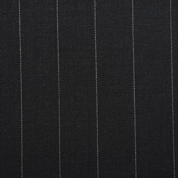 Charcoal Grey Wide White Pinstripe