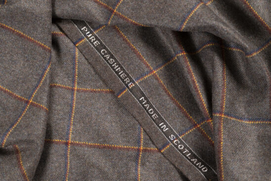 Taupe, Orange, and Brown Overcheck
