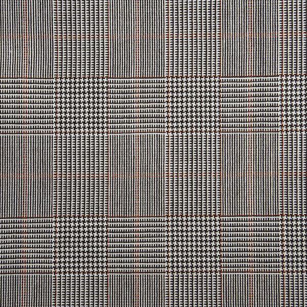 Light Grey and Brown Glen Check