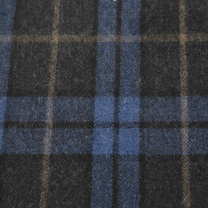 Dark Brown and Blue Block Check
