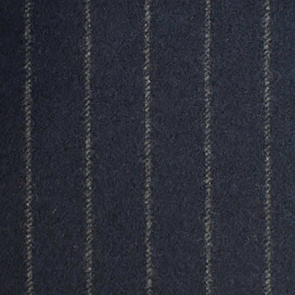 Navy Chalkstripe Wollen Flannel