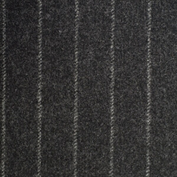 Dark Grey Chalkstripe Wollen Flannel