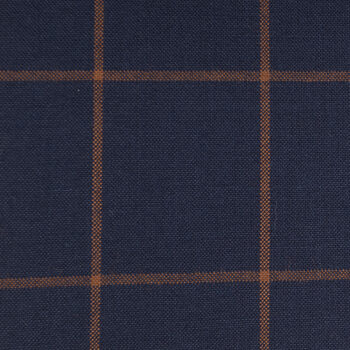 Navy and Light Brown Windowpane