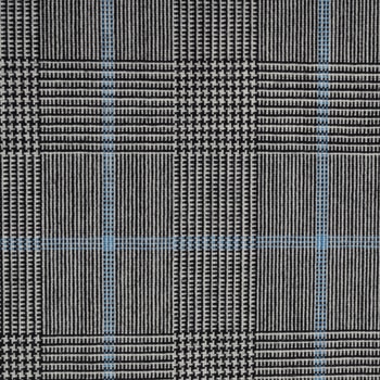 Black, White and Light Blue Bold Overcheck