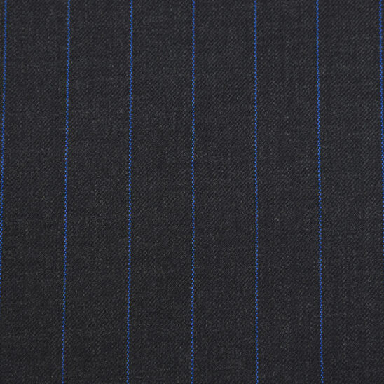 Dark Grey Royal Blue Pinstripe