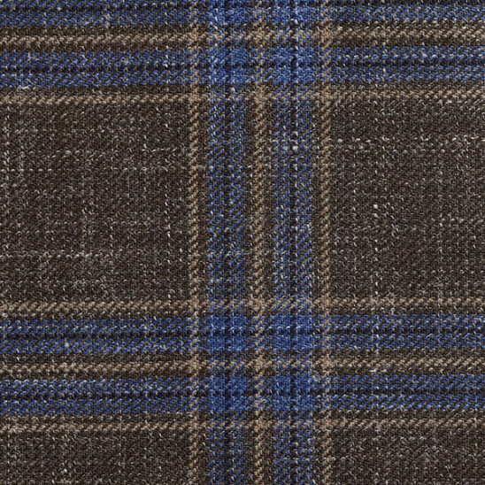 Chocolate Brown and Blue Check
