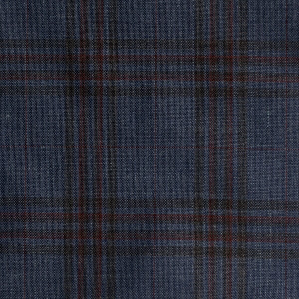 Navy and Burgundy Check