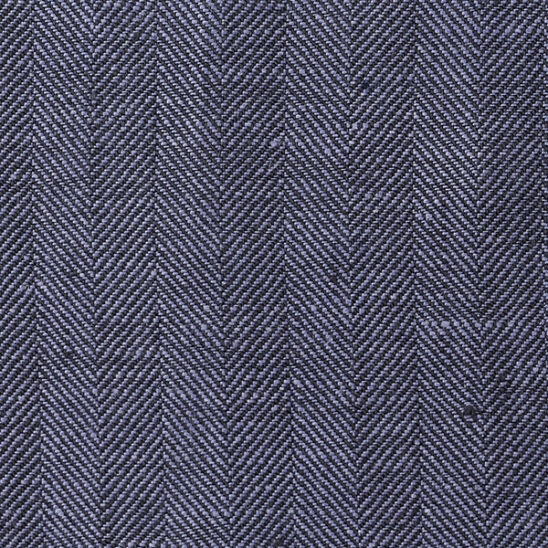 Denim Blue Herringbone Linen